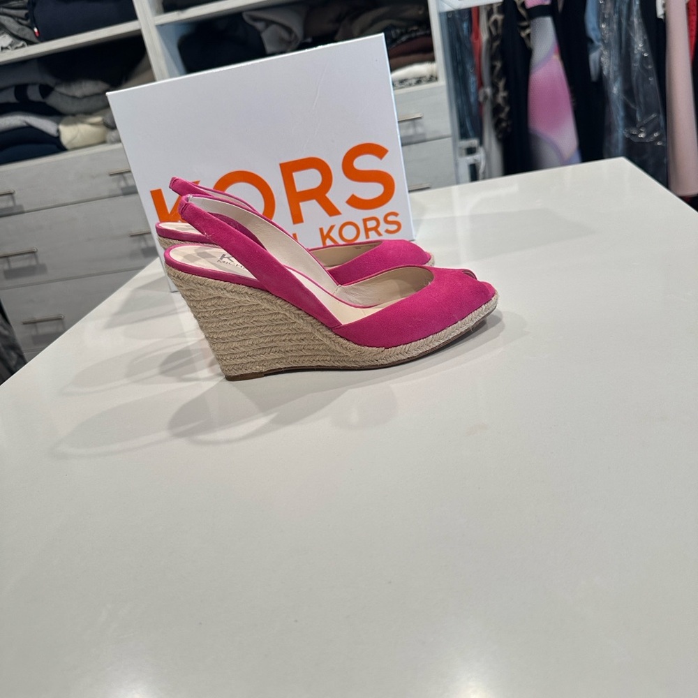 Michael Kors Fuchsia Wedge Espadrilles